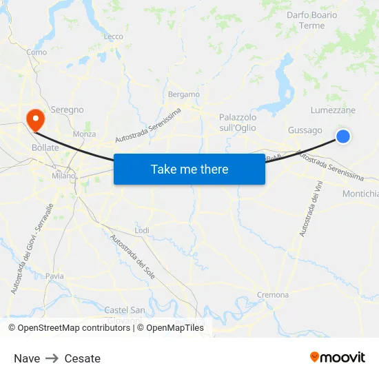 Ship to Cesate map