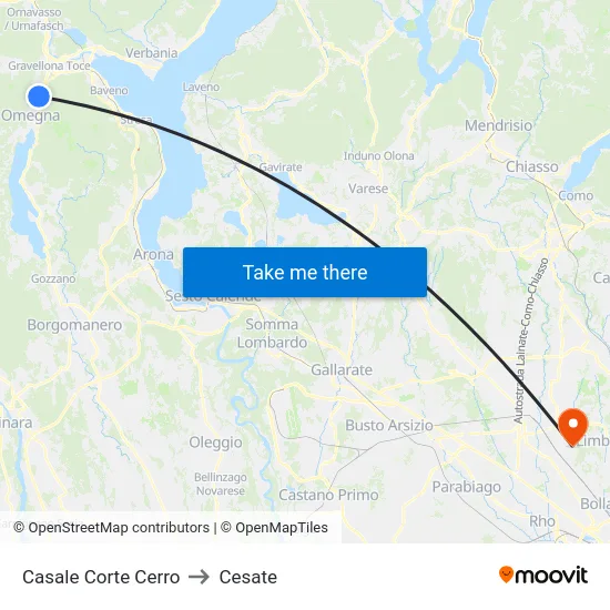 Casale Corte Cerro to Cesate map