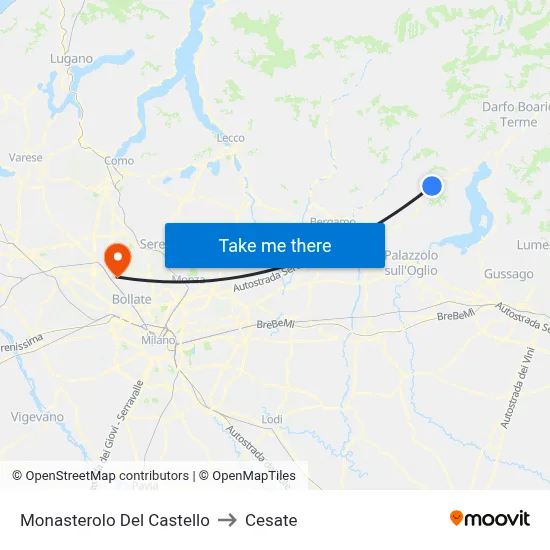 Monasterolo del Castello to Cesate map