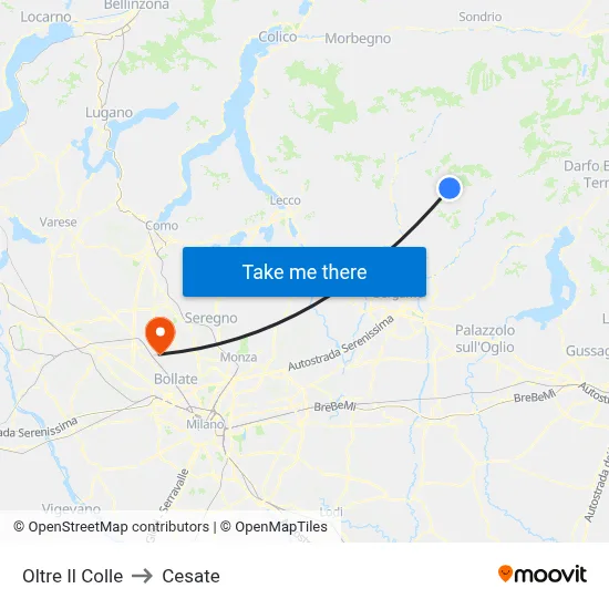 Oltre Il Colle to Cesate map
