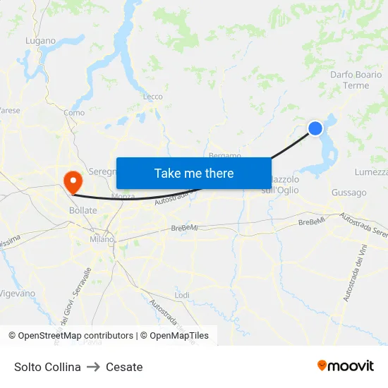 Solto Collina to Cesate map