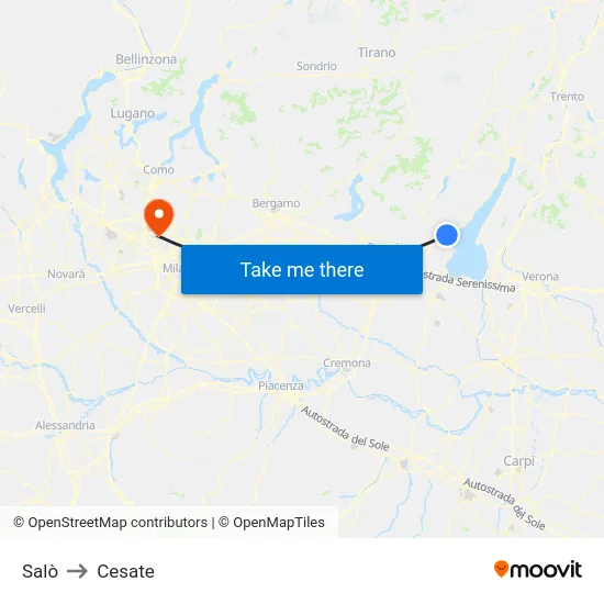 Salò to Cesate map