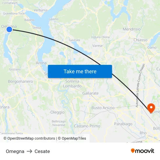 Omegna to Cesate map