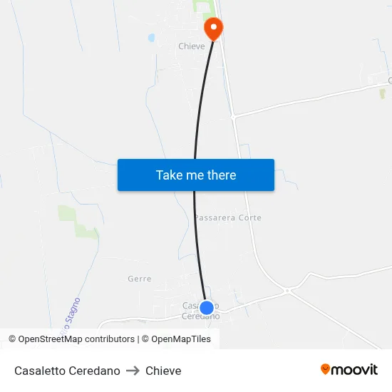 Casaletto Ceredano to Chieve map