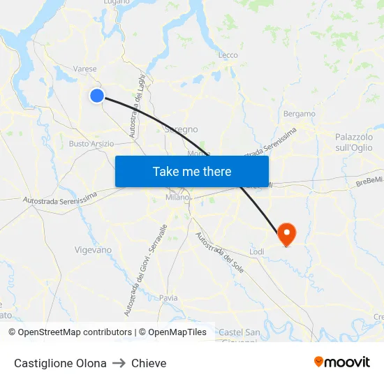 Castiglione Olona to Chieve map
