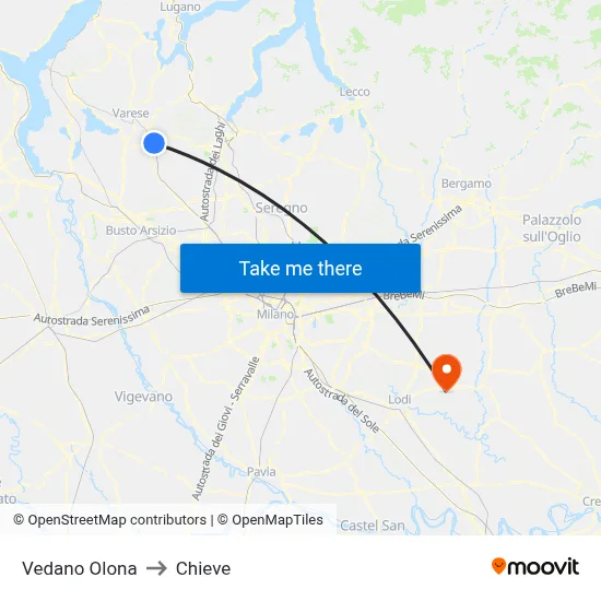 Vedano Olona to Chieve map