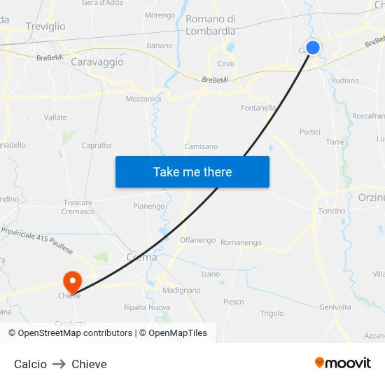 Soccer to Chieve map