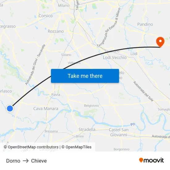 Dorno to Chieve map