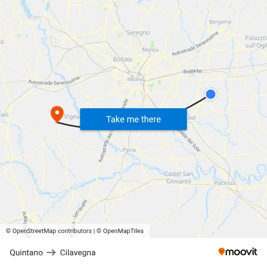 Quintano to Cilavegna map