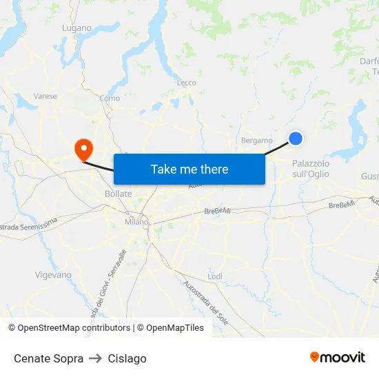 Cenate Sopra to Cislago map