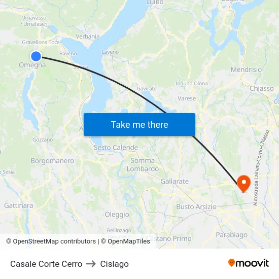 Casale Corte Cerro to Cislago map