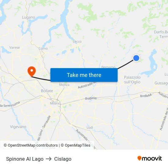 Spinone Al Lago to Cislago map