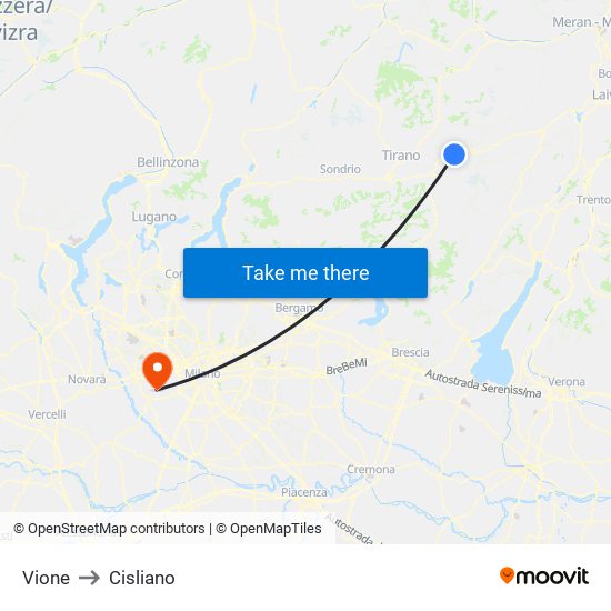Vione to Cisliano map