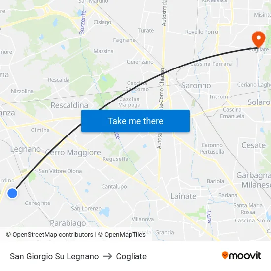 San Giorgio Su Legnano to Cogliate map