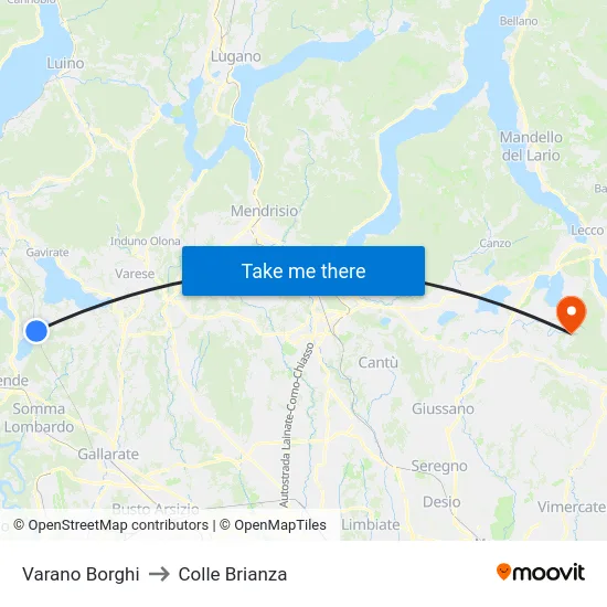 Varano Borghi to Colle Brianza map