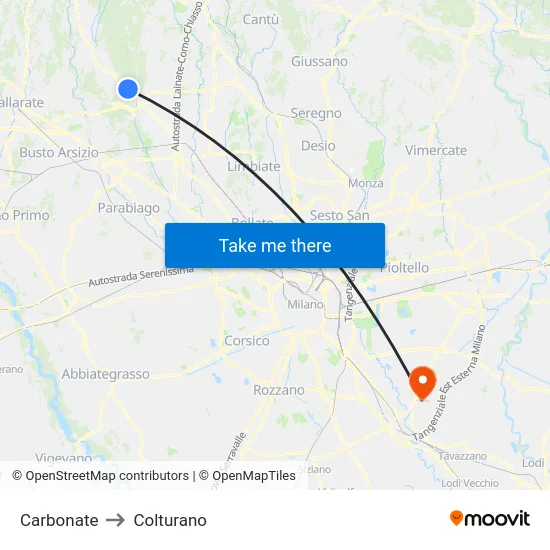 Carbonate to Colturano map
