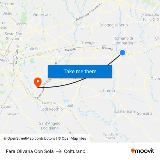 Fara Olivana Con Sola to Colturano map