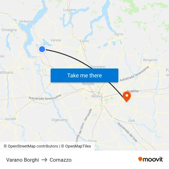 Varano Borghi to Comazzo map