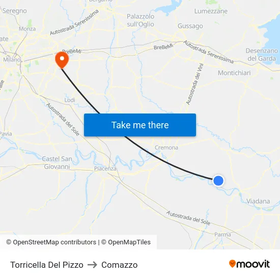 Torricella Del Pizzo to Comazzo map