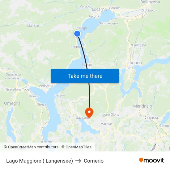 Lake Maggiore (Lake Constance) to Comerio map