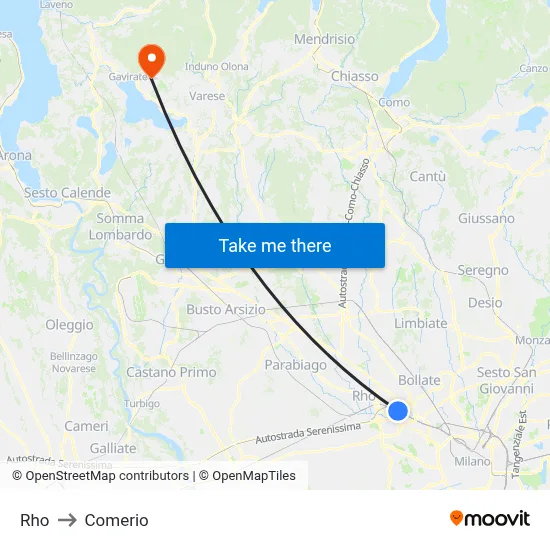 Rho to Comerio map