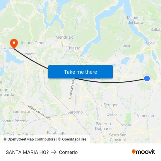 Santa Maria Ho? to Comerio map
