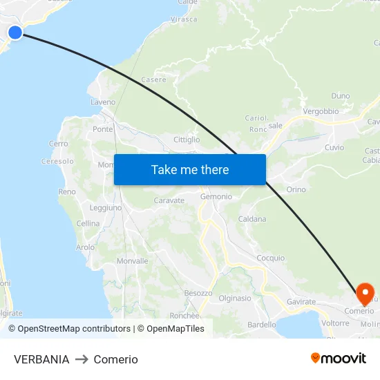VERBANIA to Comerio map