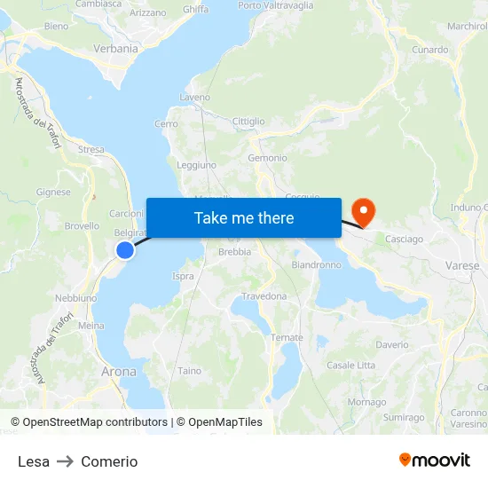 Lesa to Comerio map