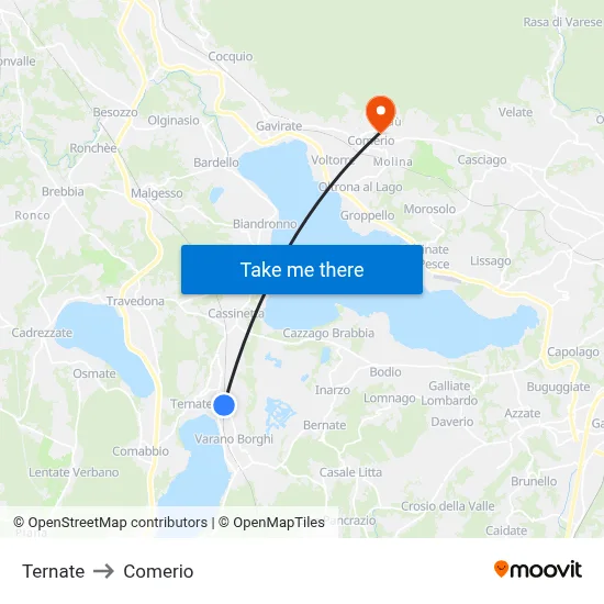 Ternate to Comerio map
