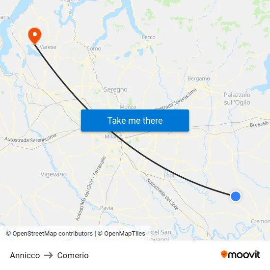 Annicco to Comerio map