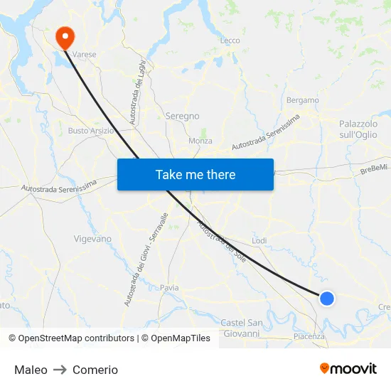 Maleo to Comerio map