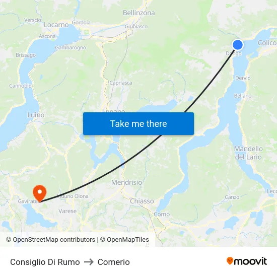 Consiglio Di Rumo to Comerio map
