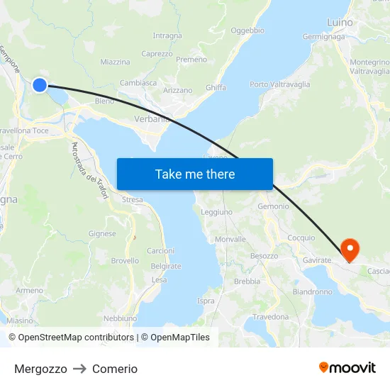 Mergozzo to Comerio map