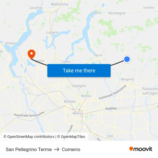 San Pellegrino Terme to Comerio map