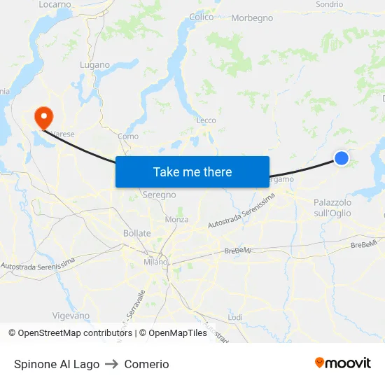 Spinone Al Lago to Comerio map