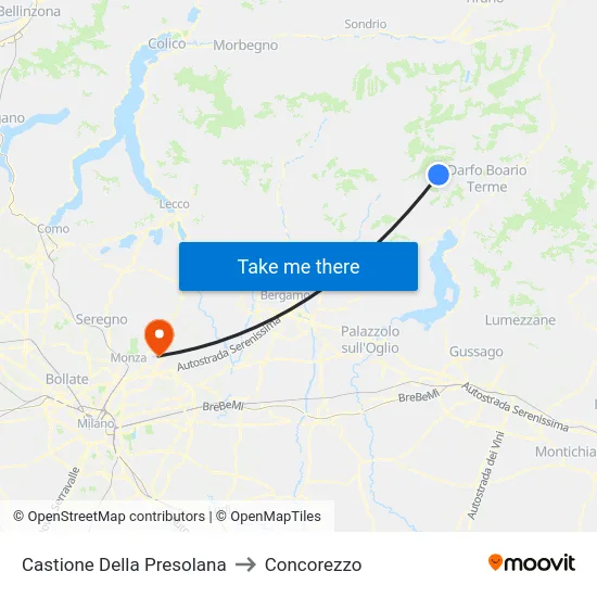 Castione Della Presolana to Concorezzo map