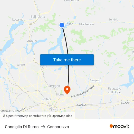 Consiglio Di Rumo to Concorezzo map