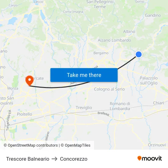 Trescore Balneario to Concorezzo map