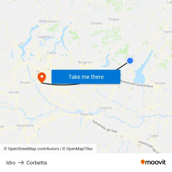 Idro to Corbetta map