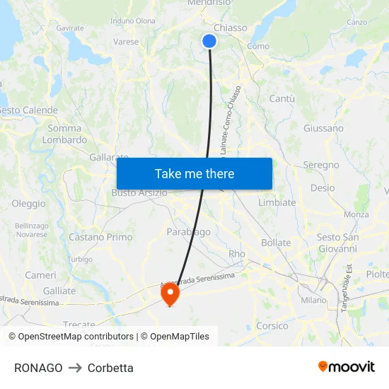 RONAGO to Corbetta map