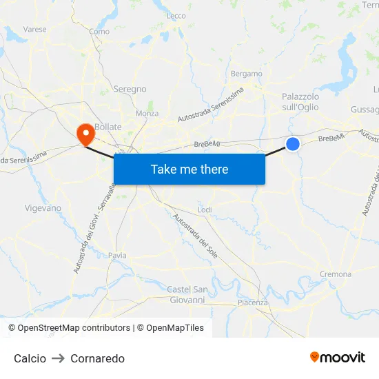 Soccer to Cornaredo map