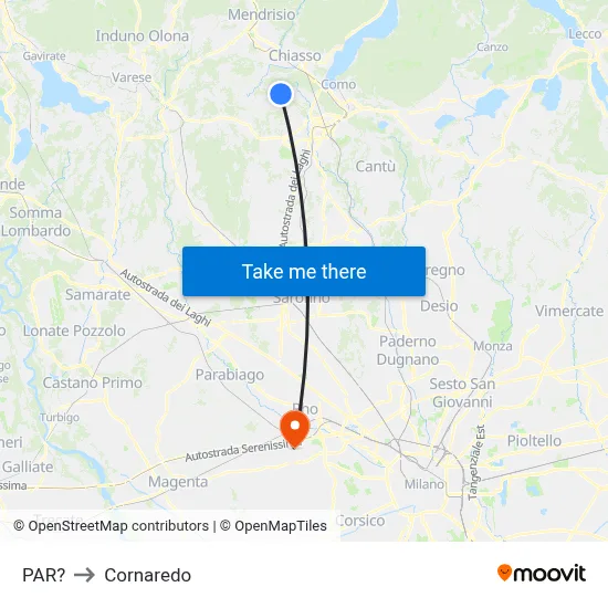 Parre to Cornaredo map