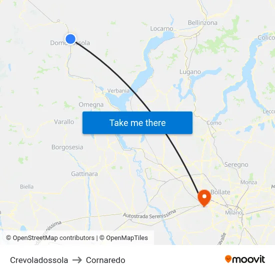 Crevoladossola to Cornaredo map