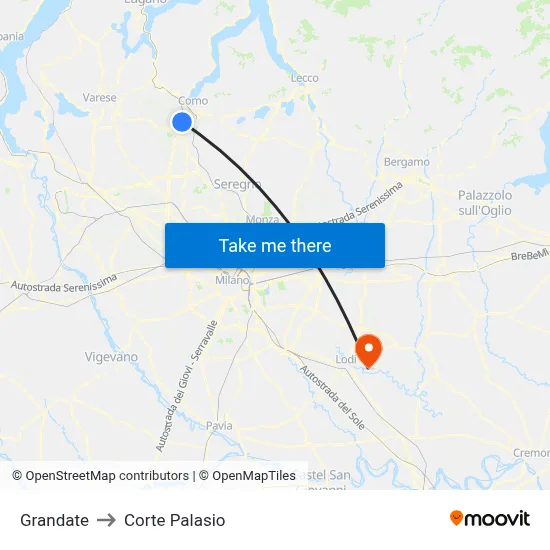 Grandate to Corte Palasio map