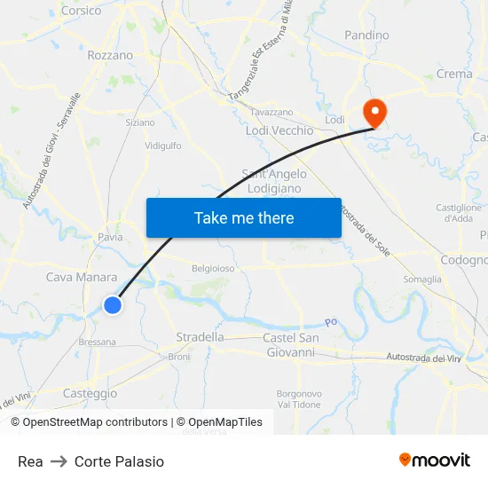 REA to Corte Palasio map