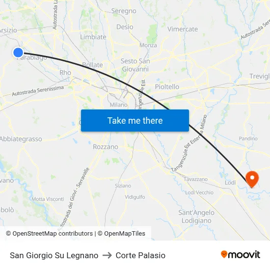 San Giorgio Su Legnano to Corte Palasio map