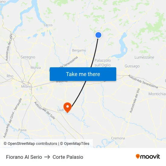 Fiorano al Serio to Corte Palasio map