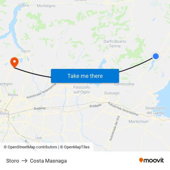 Storo to Costa Masnaga map