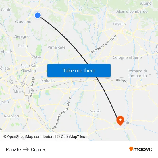 Renate to Crema map