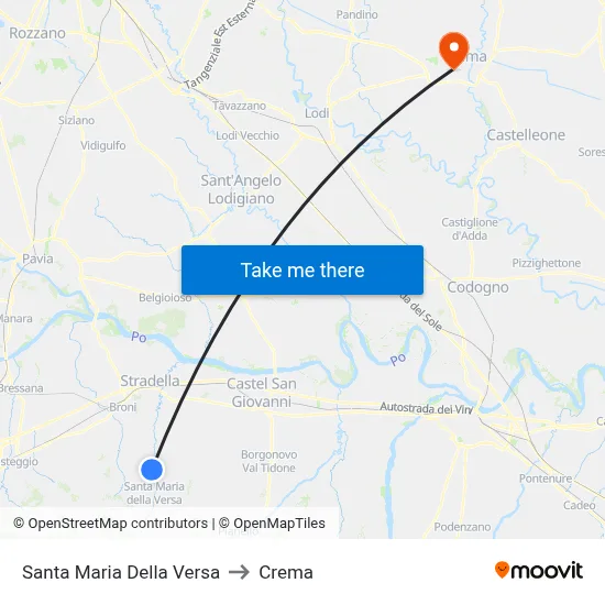 Santa Maria Della Versa to Crema map